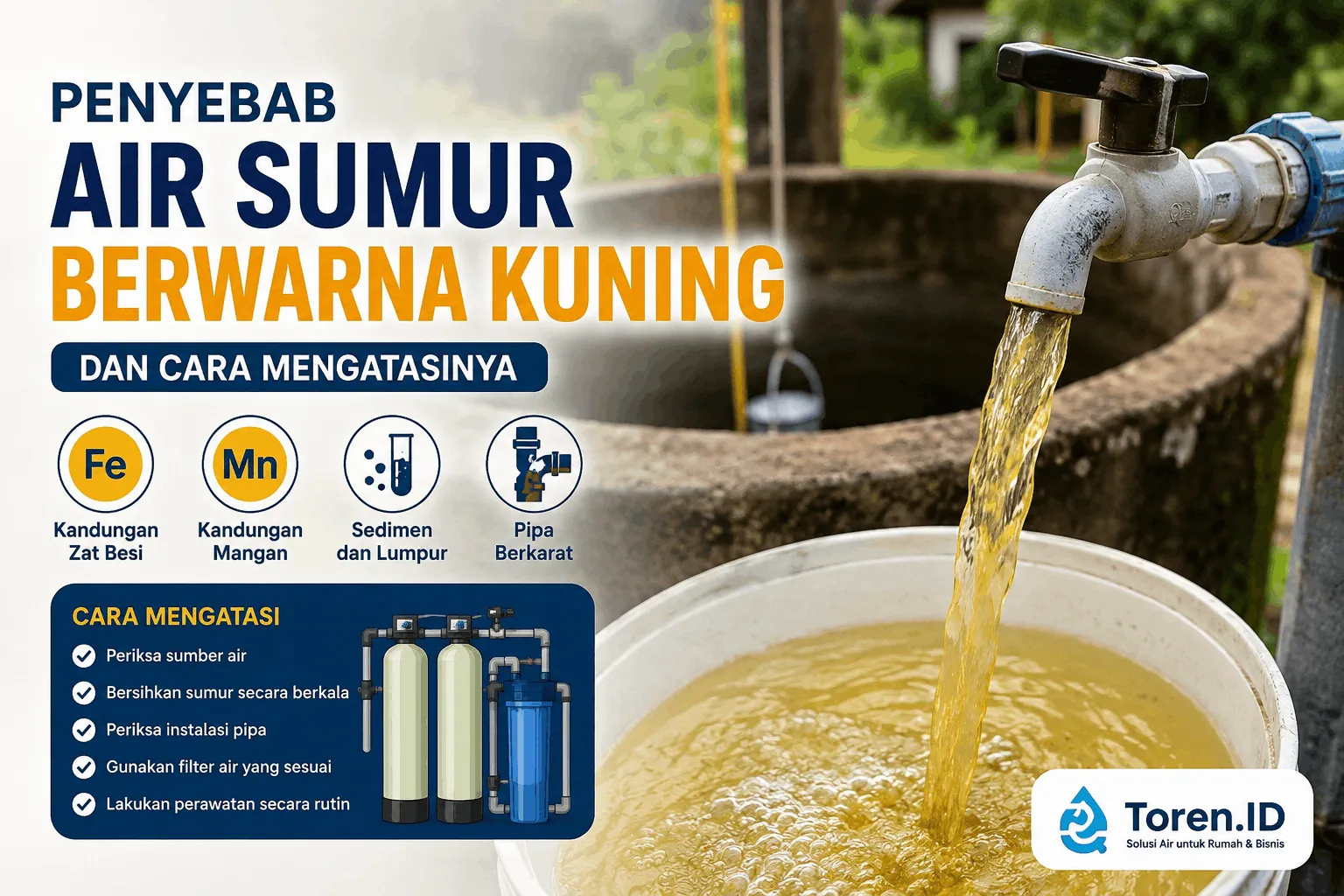 Penyebab Air Sumur Berwarna Kuning dan Cara Mengatasinya