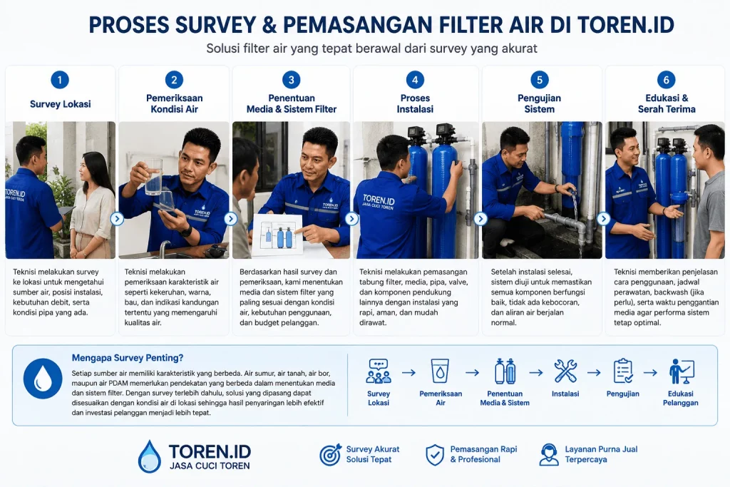 Proses Survey dan Pemasangan Filter Air di Toren.ID